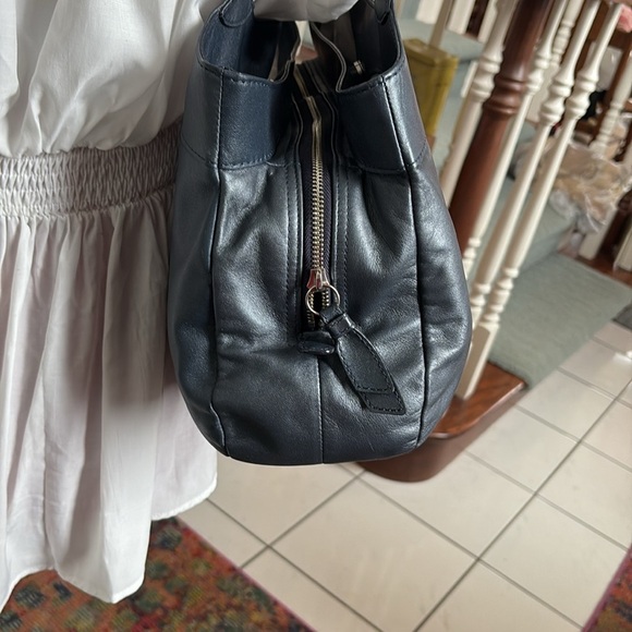 Coach  Lexy shoulder bag  Satchel  leather  metallic Steel blue  pristine 3 Comp - Picture 10 of 15